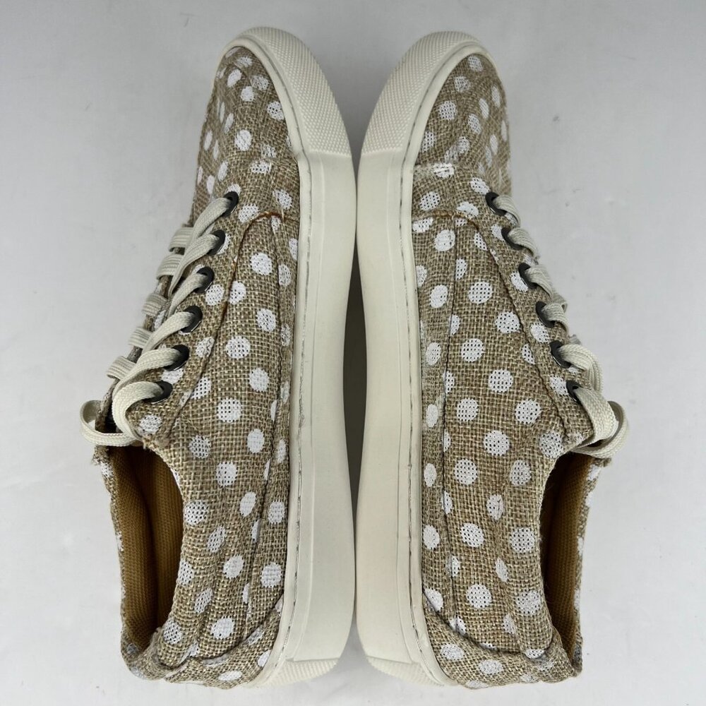 Boutique by Corkys Womens Puzzle Brown Polka Dots Low Lace Up Size 7 Sneakers - Picture 6 of 9